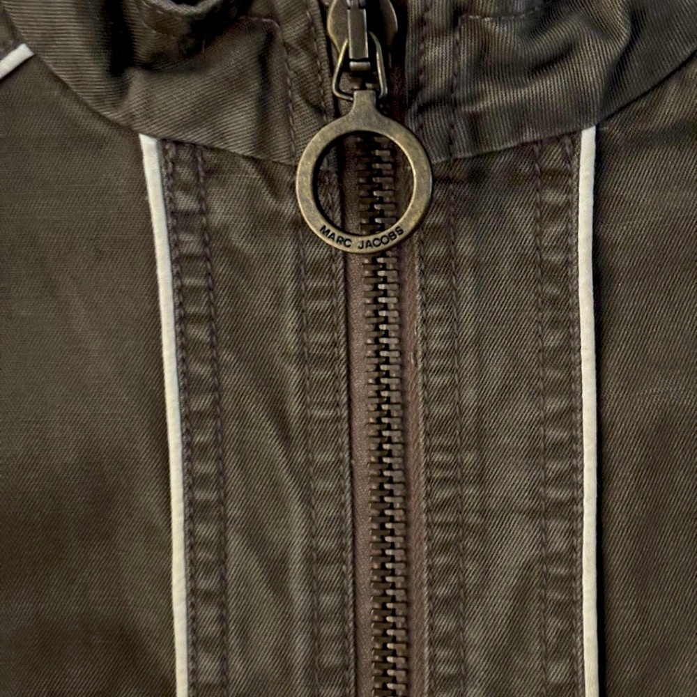 MARC JACOBS Khaki Zip Front Military Jacket: Size XS - Picture 4 of 9